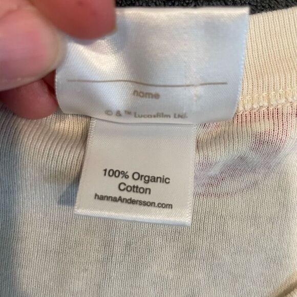 Hanna Andersson Gray Cream Star Wars Winter Snowflakes Print Pajama Set S - Picture 8 of 9